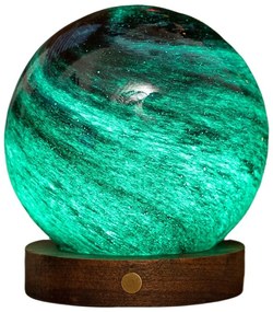 Lampa stołowa LED w ciemnym naturalnym kolorze ze szklanym kloszem (wysokość 13 cm) Stellar Ocean – Gingko