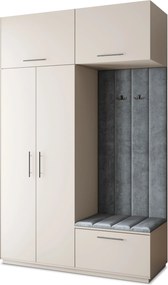 Masseno Garderoba REMA 150/240/60 cm Nowoczesna Szafa do Przedpokoju Kaszmir, MONOLITH 85 (Szary)