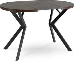 Stół Okrągły Rozkładany DORIAN 80-160 cm Orzech/Czarny Loft