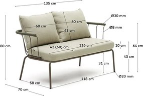 Jasnozielono-beżowa sofa ogrodowa Salguer – Kave Home