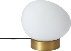 Designerska lampa stołowa mosiężna ze szkłem opalowym - Sally