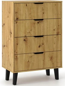 Komoda i na nóżkach z 4 szufladami dąb artisan M1-M63