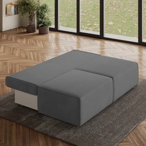 Masseno Narożnik VARNA z funkcją spania i pojemnikiem na pościel Narozniki L, Rozkładana sofa - Szary, POSO 60