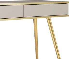 ORIANA Toaletka T 102 beżowa | nogi złote