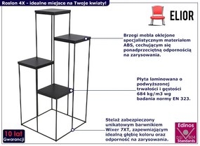 Czarny industrialny kwietnik z metalowym stelażem Naprix