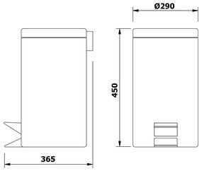 AQUALINE 27120 Simple Line Kosz na śmieci okrągły 20 l, stal nierdzewna