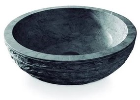 Bathco 00317 - Umywalka nablatowa PUKET śr. 45 cm kamień/szary