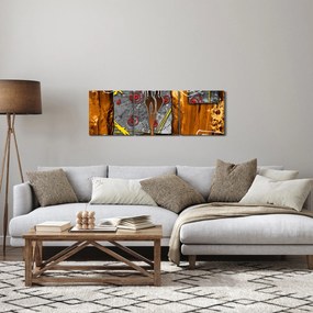 Obraz starożytnego obrazu (z zegarem) (90x30 cm)