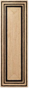 Czarny/w naturalnym kolorze chodnik z juty dwustronny/tkany ręcznie 70x200 cm Jutta – Hanse Home