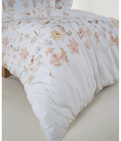 Biała pościel jednoosobowa z satyny bawełnianej 140x200 cm Ivory Garden Floral – Mila Home Luxury