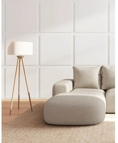 Beżowy narożnik z materiału bouclé (lewostronny/z szezlongiem) Monce – Rodier