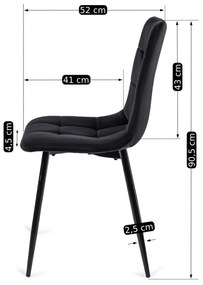 Zestaw Stół Okrągły LINO 100 cm Orzech/Czarny i 4 Krzesła Tapicerowane do Salonu PERU Czarne Welurowe Nowoczesne Loft