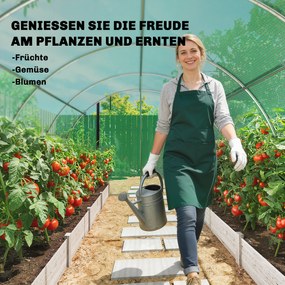 Outsunny Szklarnia ok. 4 x 3 x 2 m, szklarnia foliowa z rolowanymi drzwiami, 2 drzwi na zamek &amp; 8 okien z siatką, pręty podporowe, zielona | Aosom PL