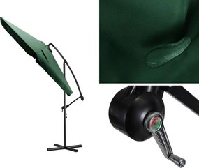 Składany parasol ogrodowy regulowany Akron, zielony