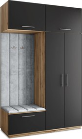 Masseno Garderoba REMA 150/240/60 cm Nowoczesna Szafa do Przedpokoju Dąb wotan