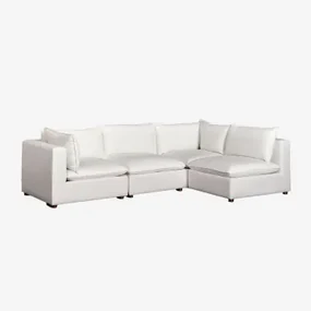 Sofa Narożna Modułowa Estefan Style 4-częściowa Biała - Sklum