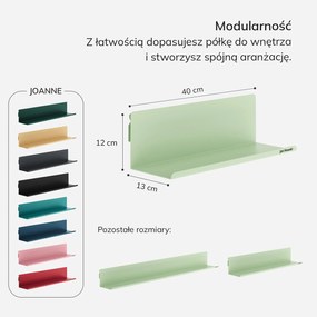 Półka wisząca JOANNE 400 mm, Fresh Style: pastelowy zielony