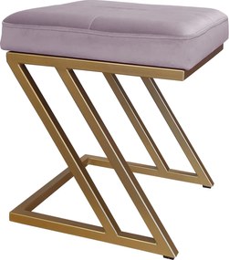 Pufa ZETA tkanina Welur loft ławka podnóżek metal : Kolor Stelaża - Złoty, Kolor tkaniny - VELVET - MG55, Typ tkaniny - Velvet