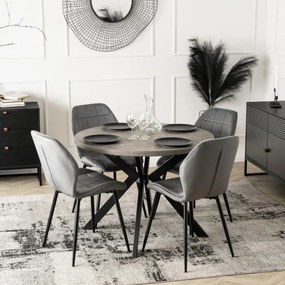 Stół Okrągły Rozkładany LUKAS 100-250 cm Beton Nowoczesny Loft