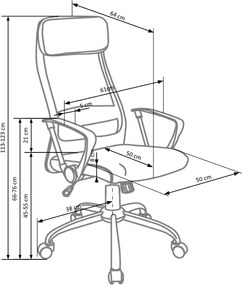 Tapicerowany fotel biurowy z oparciem z siatki Zoom