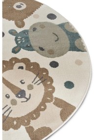 Beżowy dywan dziecięcy ø 100 cm Animal Party – Hanse Home