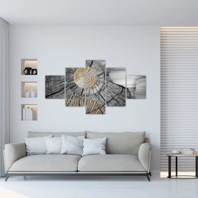 Obraz - Pień drzewa w kolażu (125x70 cm)