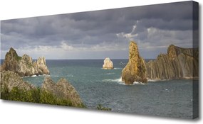 Zdjęcie na płótnie Fale Rozbijające się o Skały