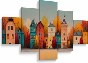 Obraz - Jesienna wieś (125x70 cm)