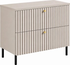Szafka łazienkowa stojąca z blatem 80, kaszmir + blat kaszmir, uchwyty w trzech kolorach, nogi czarne, 80 x 46 x 73,6 cm