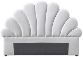 Zagłówek w kształcie muszli  - 140 cm - Welur - Biały - MOANA