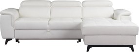 Masseno Narożnik VOLA z funkcją spania i pojemnikiem na pościel Narozniki L, Rozkładana sofa - Biały, BUBBLE 1