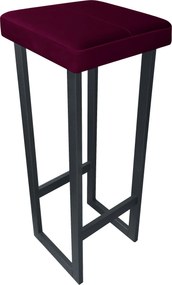 Hoker ALEX krzesło barowe tkanina Welur podstawa metalowa : Kolor Stelaża - Grafit, Kolor tkaniny - VELVET - MG02, Wysokość - 90 cm