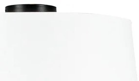 Czarna matowa lampa sufitowa zbiałym kloszem 45 cm - Combi Nowoczesny Oswietlenie wewnetrzne