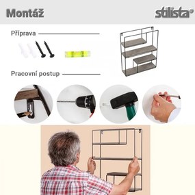 STILISTA Półka ścienna, ciemna drewno, 40 x 49,5 x 11,5 cm