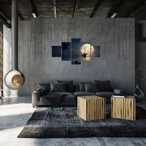 Obraz - Plaża przy pełni księżyca (125x70 cm)