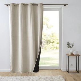 Beżowa aksamitna zasłona termiczna 140x260 cm Polarchic – douceur d'intérieur