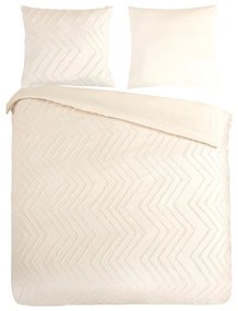 Kremowa pościel dwuosobowa z mikrowłókna 200x220 cm Pure Zigzag – Good Morning