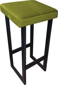 Hoker ALEX krzesło barowe tkanina Welur podstawa metalowa : Kolor Stelaża - Czarny , Kolor tkaniny - VELVET - BL75, Wysokość - 75 cm