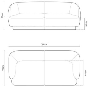 OUTLET Sofa 2-osobowa Szenil jasny beż 180/90/70 Miley od Micadoni