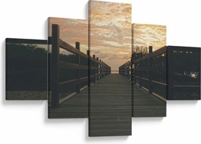 Obraz drewnianego pomostu nad jeziorem (125x70 cm)