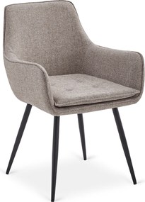 Krzesło Tapicerowane do Jadalni EDRICK Brązowe Nowoczesne Loft