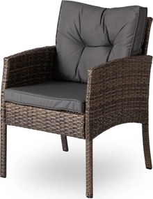 Zestaw Mebli Ogrodowych ATLANTA Brązowy Sofa Pufy Stolik Tarasowy Technorattan Nowoczesny