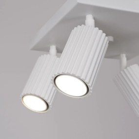 Plafon czteropunktowy KARBON 4 biały kwadratowy SOLLUX  LIGHTING