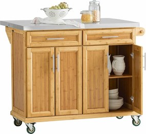 SoBuy Wyspa Kuchenna na Kółkach Barek Kuchenny Stolik Szafka FKW69-N