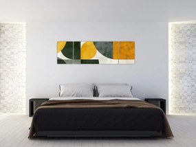 Obraz - Abstrakcja w oliwkowym kolorze (170x50 cm)