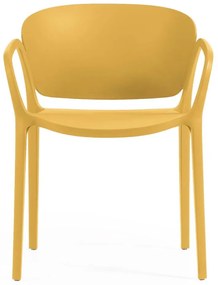 Żółte plastikowe krzesło ogrodowe Ania – Kave Home
