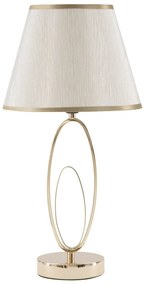 Biała lampa stołowa z konstrukcją w złotym kolorze Mauro Ferretti Flush