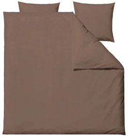 Brązowa pościel dwuosobowa z perkalu bawełnianego 200x220 cm Crisp – Södahl