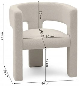 Beżowoszary designerski fotel ALPHA LOOP