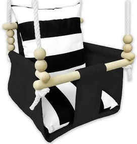 Wodoodporna huśtawka drewniana dziecięca paski R0-W11